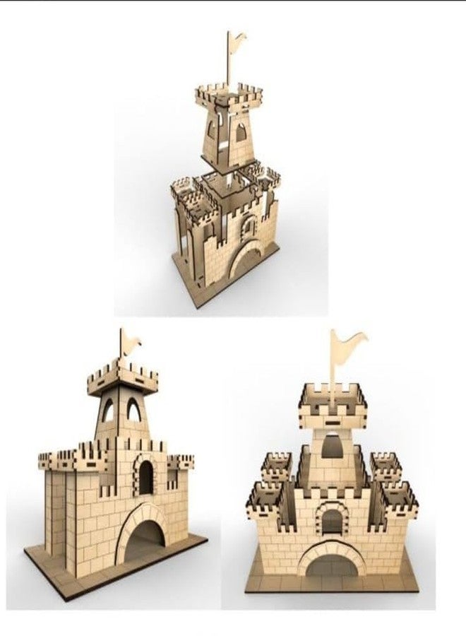 TRENDING HUT 3D Puzzle Home Decor, Construction Toy, Modeling Kit, School Project - Easy to Assemble MDF Toys. (3D Castle, 47, Count) - Image 4